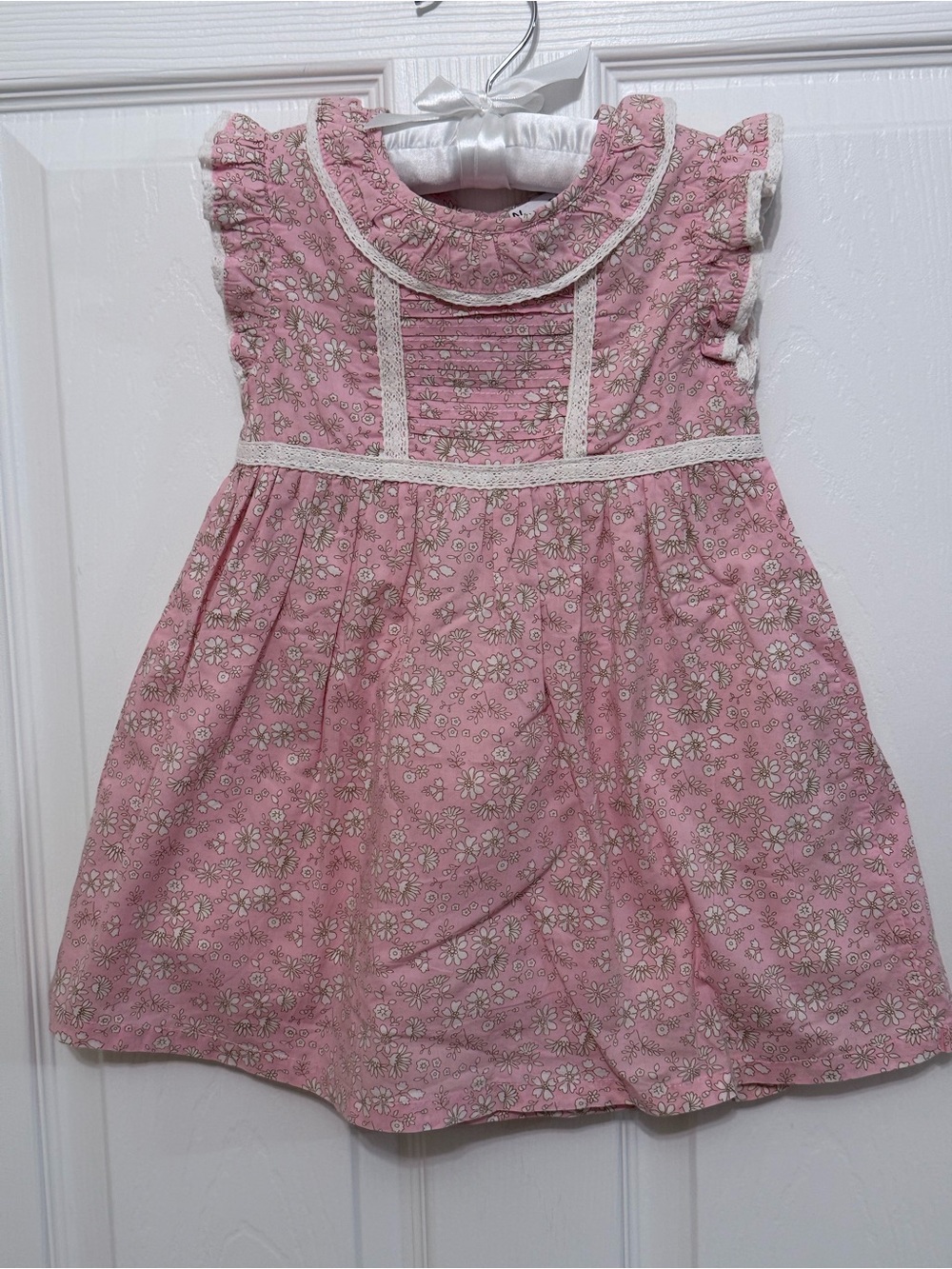 Newness Pink Floral Lace Dress Size 3T